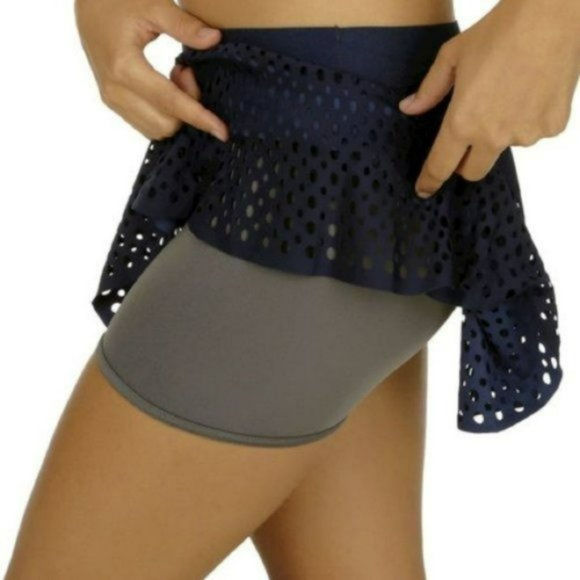 Nwt Adidas Stella McCartney Laser tennis skort skirt S Small Navy Blue - Picture 8 of 15